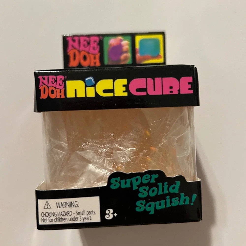 Schylling NeeDoh Nice Cube Orange Squishy Sensory Fidget Toy Stress Relief Cube